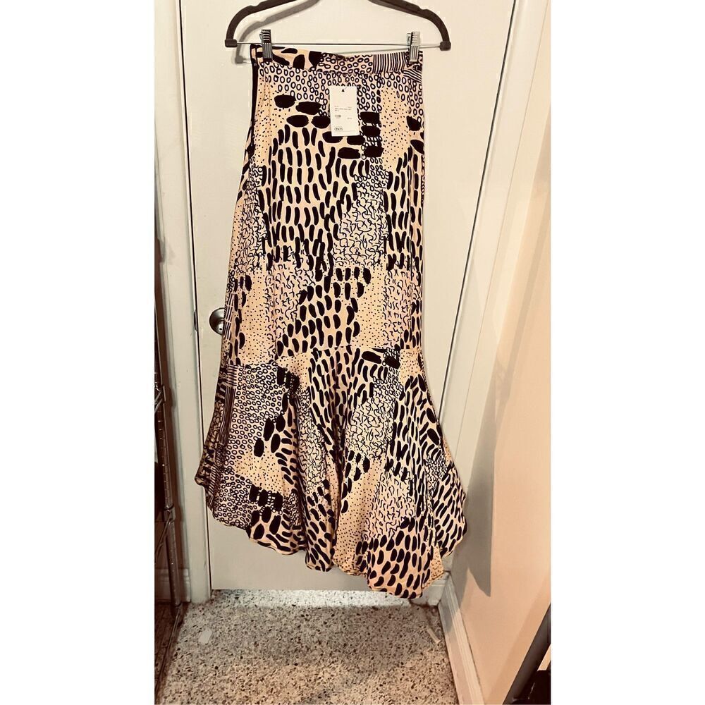 ASOS GRAPHIC HIGH HEM MAXI SKIRT WOMENS SIZE 2 NEW - Picture 4 of 10